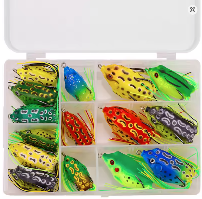 5-15 Piece Realistic Topwater Prop-Frog Lures Kit with Weedless Hooks 5-15 Pieces 15 PC Nova Fishing & Outdoors
