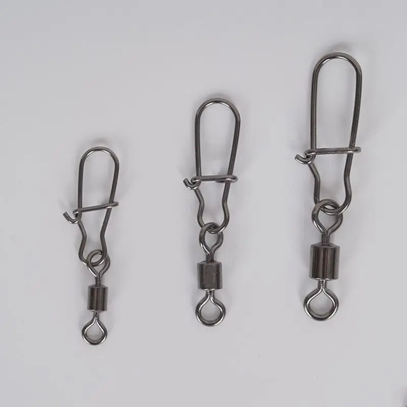 Nova Bearing Swivels with Snap – Bulk Stainless & Brass Lure Connectors (100pc)