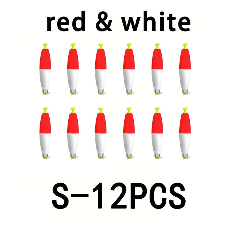 Nova Weighted Snap-On Corks – EVA Foam Peg Floats for Crappie & Panfish (12-Pack) S red white Nova Fishing & Outdoors