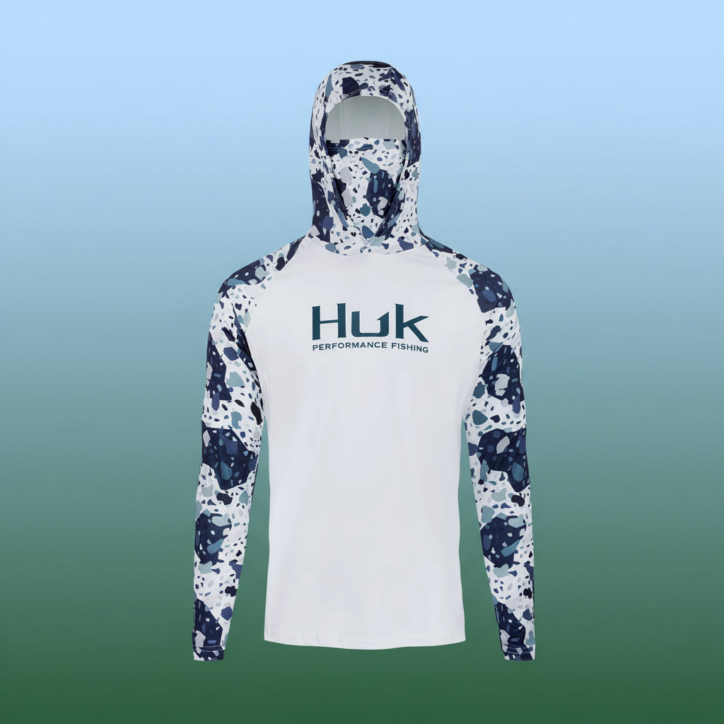 Nova Men's Performance Fishing Hoodie UPF 50+ Sun Protection Shirt with Built-In Face Mask Quick-Dry XDYHUK0710 Nova Fishing & Outdoors