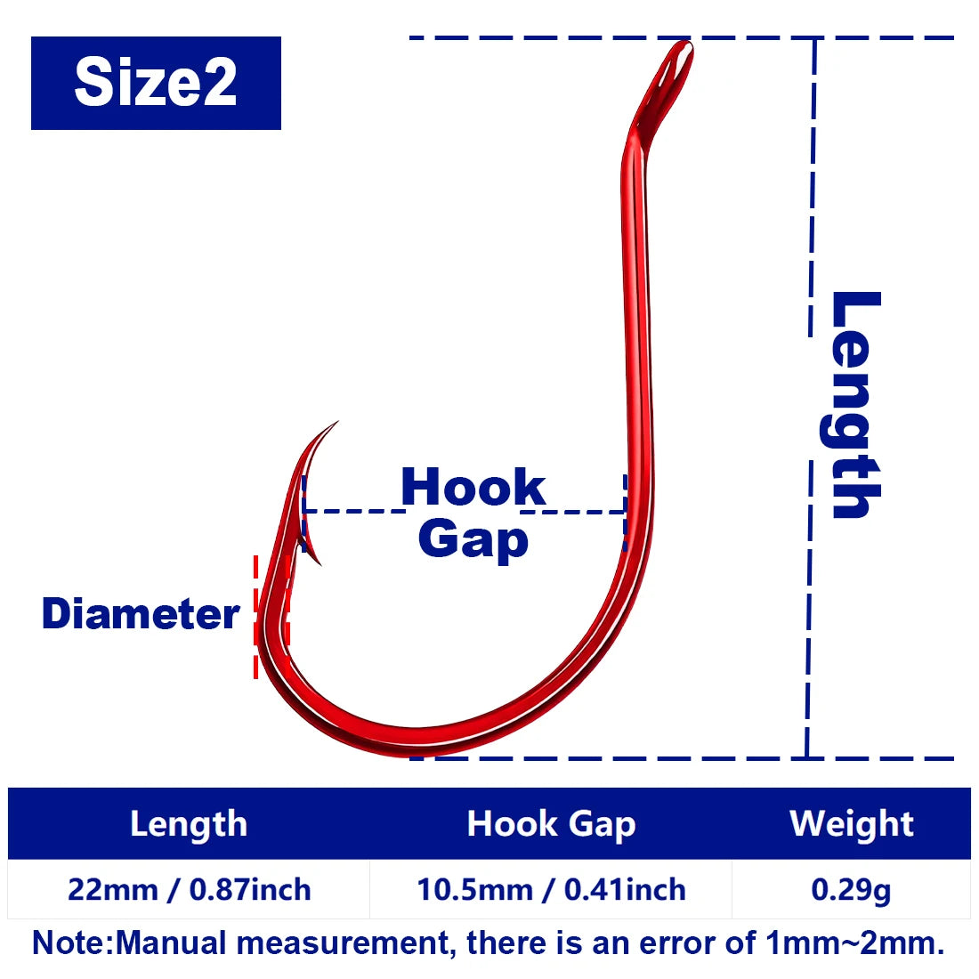 Nova Red Octopus Circle Hooks – 2X Strong Offset Live Bait Hooks, Catfish & Carp (50/100pc) size 2 Nova Fishing & Outdoors
