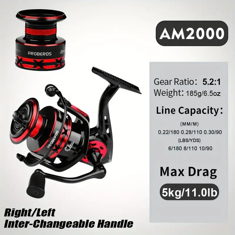 5.2:1 Spinning Reel – 1000-6000 Size with 9kg Max Drag 2000 Series Nova Fishing & Outdoors