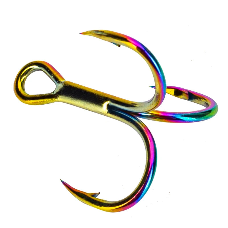 Nova Colorful Treble Hooks – Antirust Barbed Lure Hooks, Sizes #4-#10 (10-Pack)