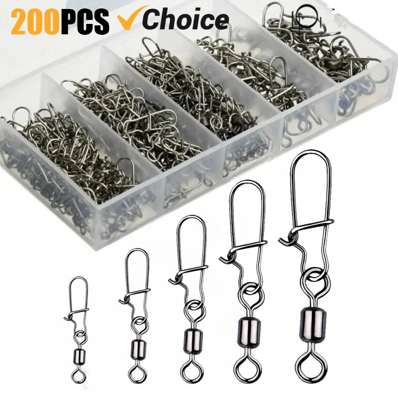 Nova Duo-Lock Snap Swivels – Rolling Bearing Connectors, Sizes 4-12# (50-200pc)