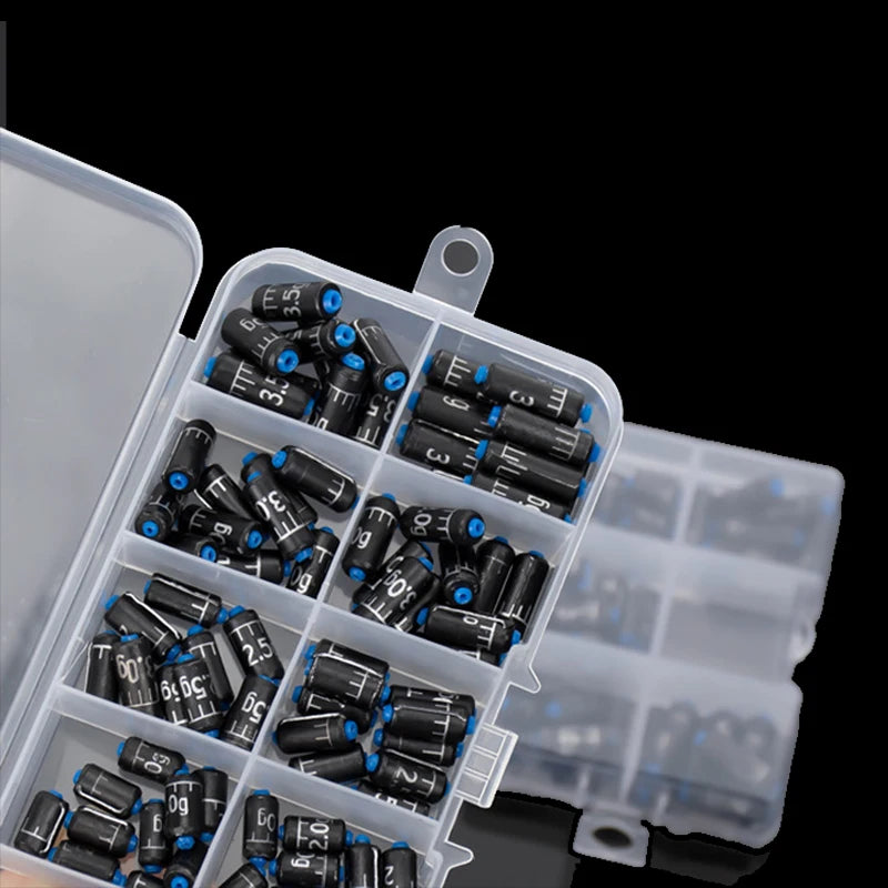 Nova Fishing Sinker Weights - Scale Lead Roll Table Sinker Set - 50-Piece 1.5g-3.5g Multi-Size Tackle Box Kit