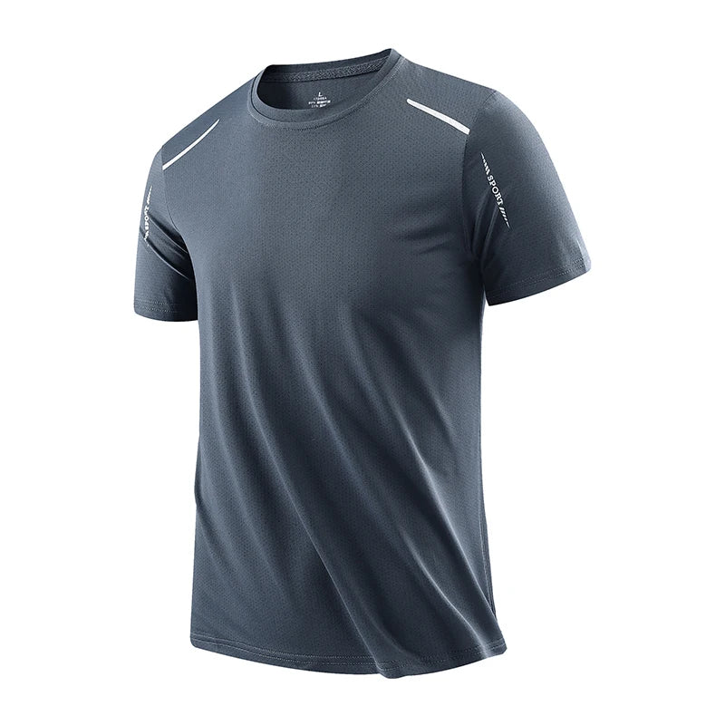Men's Quick-Dry Fishing T-Shirt – Breathable Polyester Performance Tee Gray Nova Fishing & Outdoors