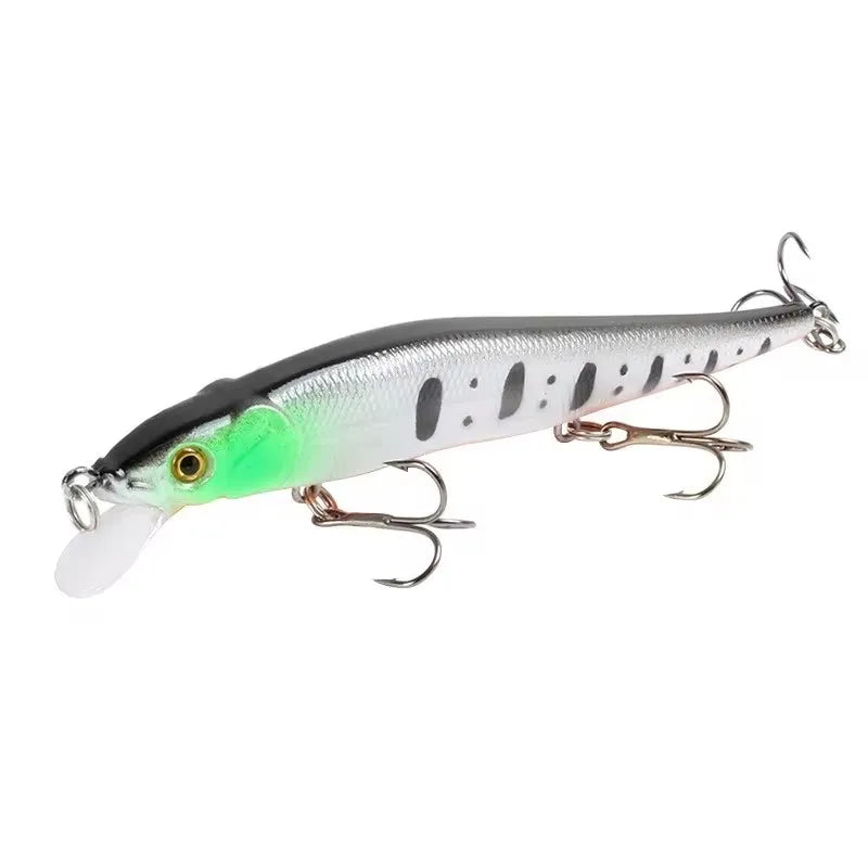 4.5in Sinking Minnow Crankbait Hard Bait – Pike & Carp Lure Light Grey Nova Fishing & Outdoors