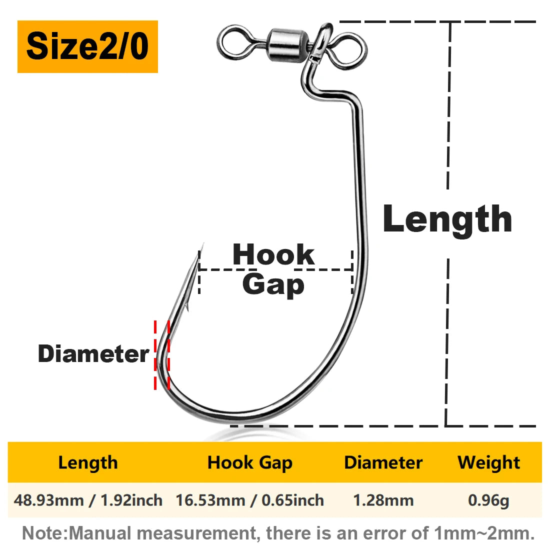 Nova Spin Drop Shot Hooks – EWG Swivel Hooks for Tangle-Free Bass Rigs (10-Pack) Size2-0 Nova Fishing & Outdoors