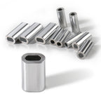 Nova Aluminum Crimp Sleeves – Oval & Round Leader Crimps for Wire Rigs (120pc Box)