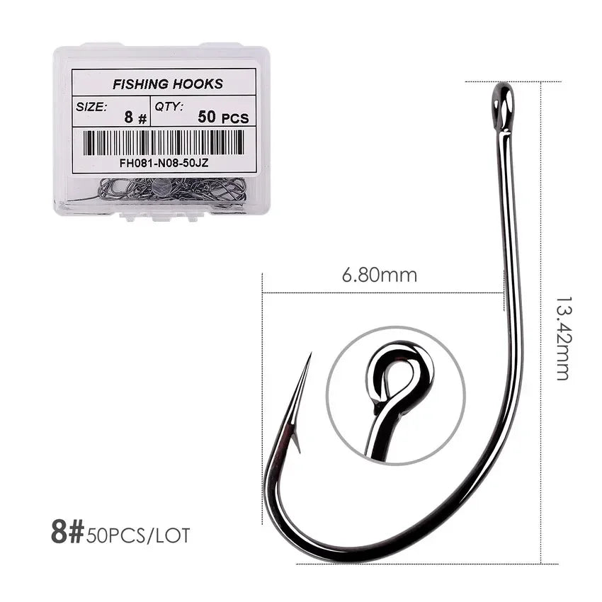 Nova Octopus Barbed Circle Hooks – Bulk Box, High Carbon Steel Catfish & Saltwater Hooks (50/100pc)