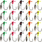 Nova Premium Underspin Jig Heads Kit Multi-Color Willow Blade Swimbait Hooks for Panfish