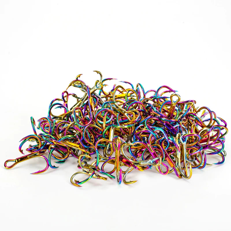 Nova Colorful Treble Hooks – Antirust Barbed Lure Hooks, Sizes #4-#10 (10-Pack)