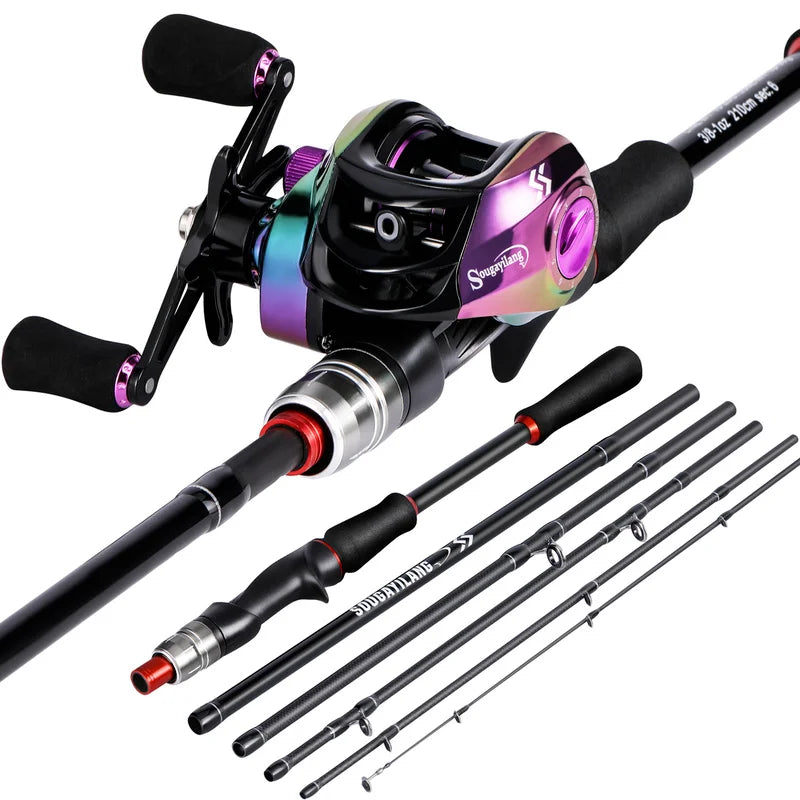 Nova Pro-Series BaitCasting Combo – 1.8m/2.1m Carbon Fiber Rod & 7.2:1 High-Speed Reel Nova Fishing & Outdoors