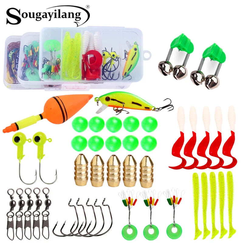 Nova Freshwater Fishing Starter Pack - Soft Plastics, Jigheads, and Rigging Hardware Box Combo
