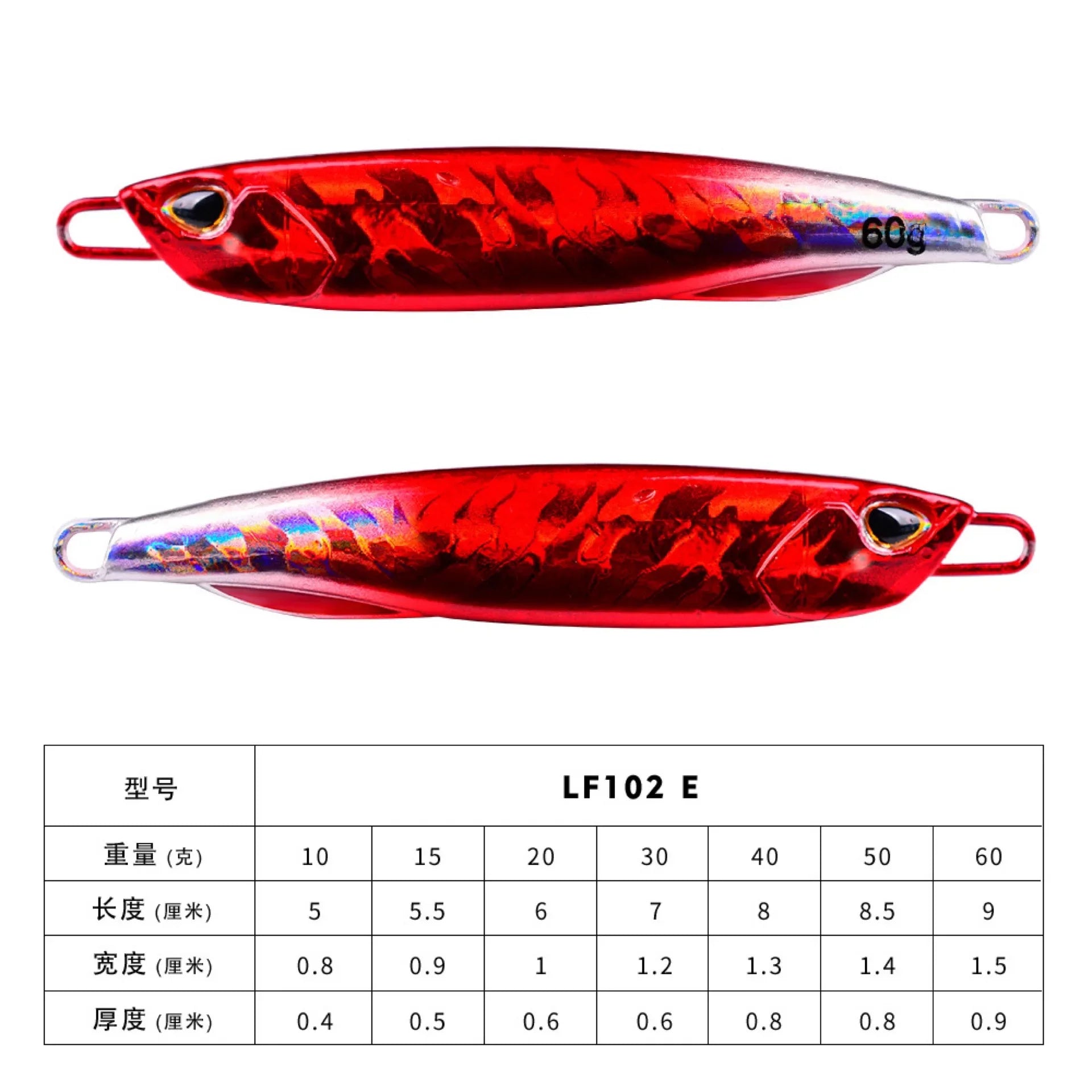 Baitcaster Practice Plug Set – 10-60g Metal Jigs for Casting Drills E (No Hook) Nova Fishing & Outdoors