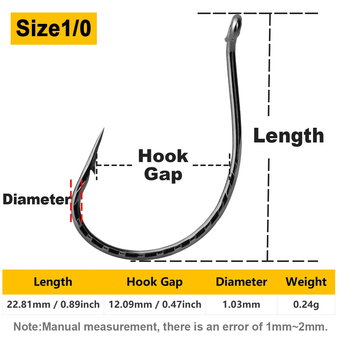 Nova Drop Shot Hooks – Bulk High Carbon Steel Worm Hooks for Bass & Perch (50pc) Size1-0 Nova Fishing & Outdoors