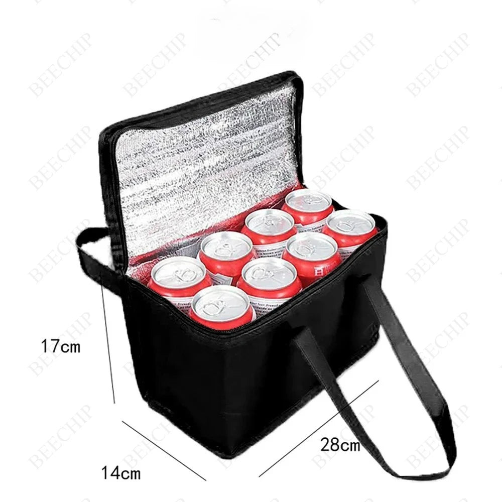 Collapsible Insulated Lunch Cooler Bag – Portable Food & Drink Carrier Large Black Nova Fishing & Outdoors