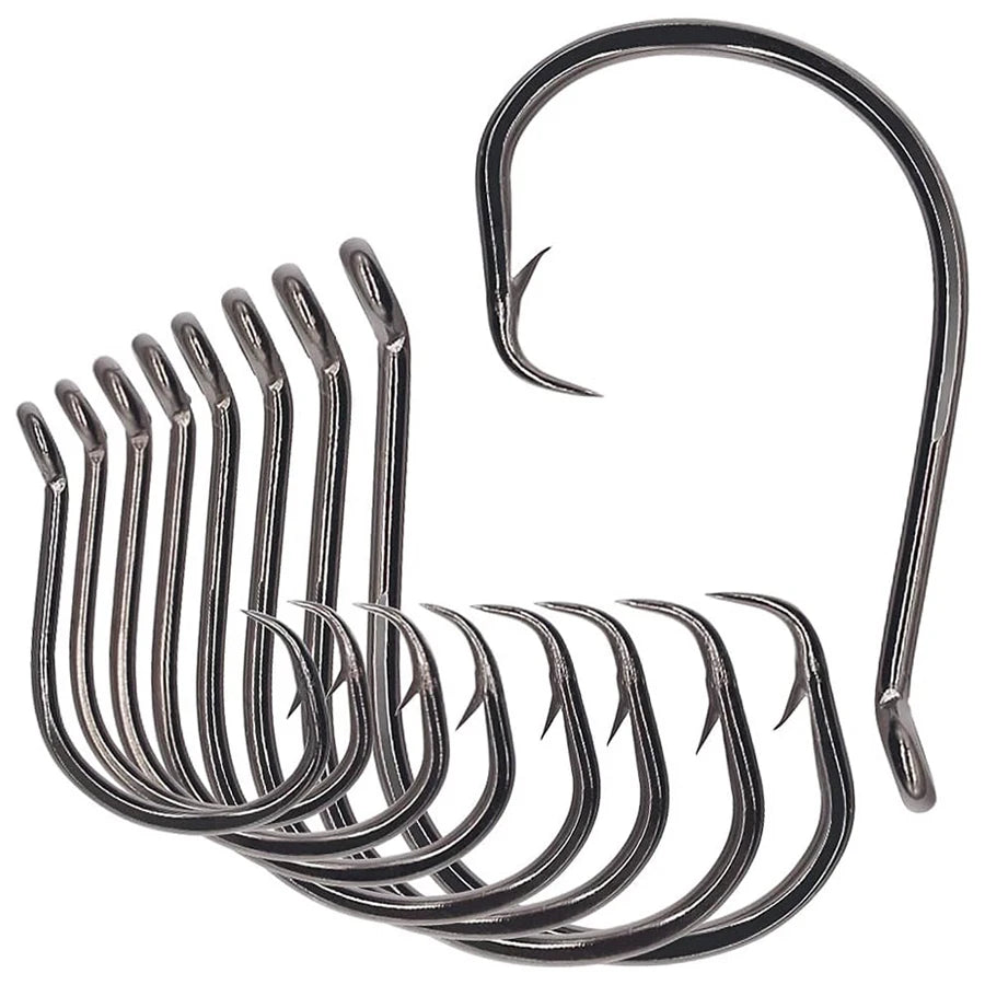 Nova Octopus Circle Hooks – Offset Beak Point, Sizes 1/0–10/0, High Carbon Steel (50-Pack)