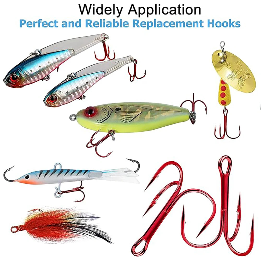 Nova Treble Hook Box – Barbed Carbon Steel Trebles for Lures & Sea Fishing (50pc)