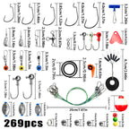 Nova 187/269Pcs Fishing Accessories Kit Set with Tackle Box Hooks Sinkers Swivels Gear Tackle Organizer
