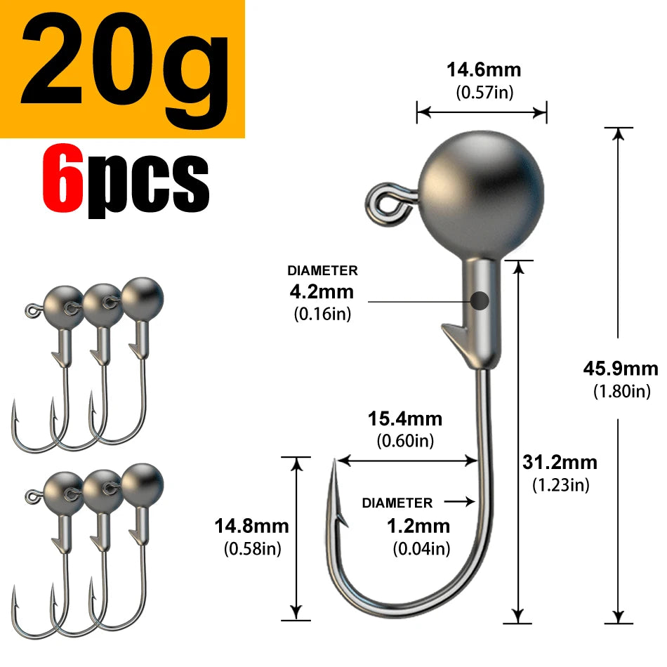 Jig Head Hook Assortment – 1g to 28g Weights for Soft Plastics 20g Nova Fishing & Outdoors