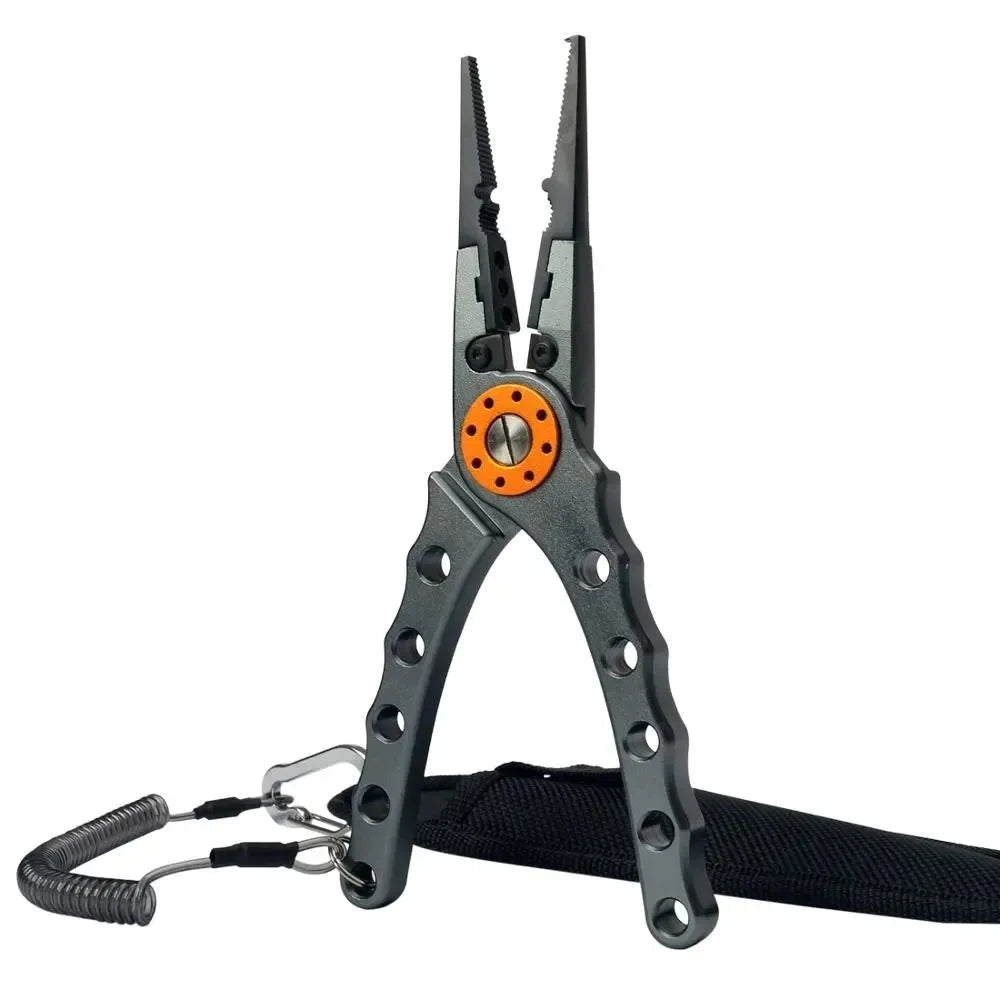 Nova Multifunctional Fishing Pliers Aluminum Alloy Braid Line Cutter Hook Remover Tool with Lanyard