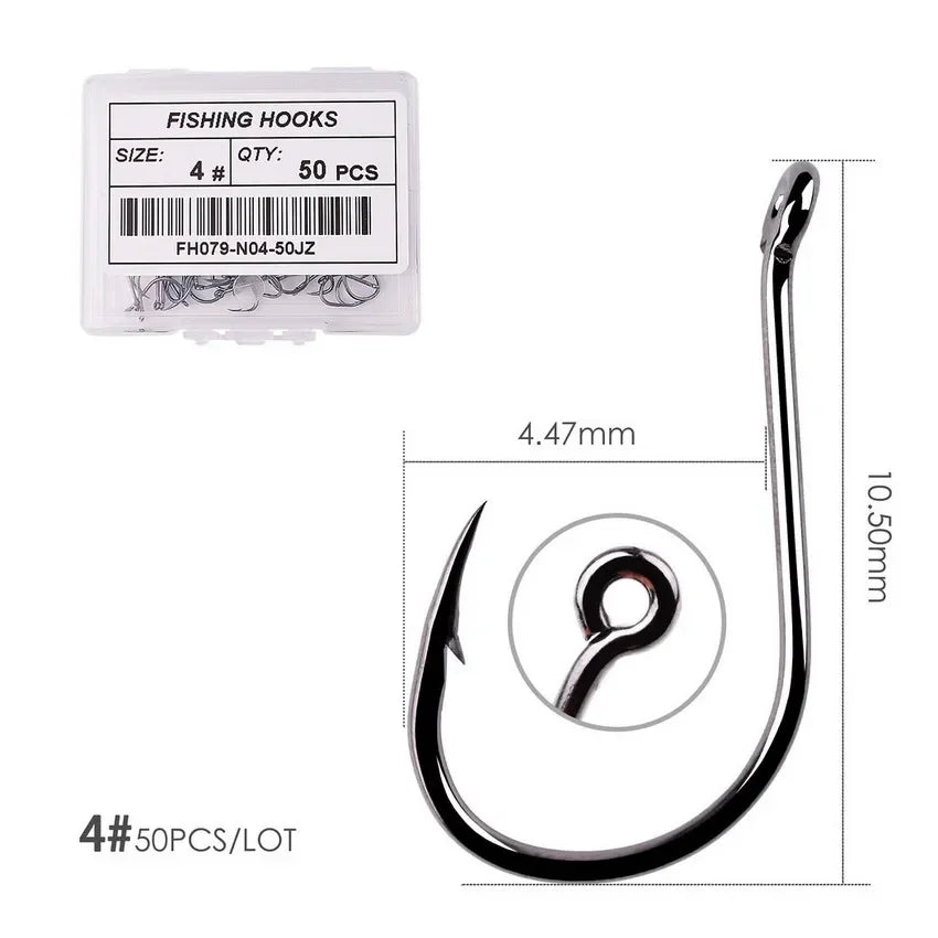 Nova Offset Circle Hooks – Sizes #1 to 5/0, Live Bait Fishing Hooks (20/50 Pack) Size 4 - 50pc Nova Fishing & Outdoors