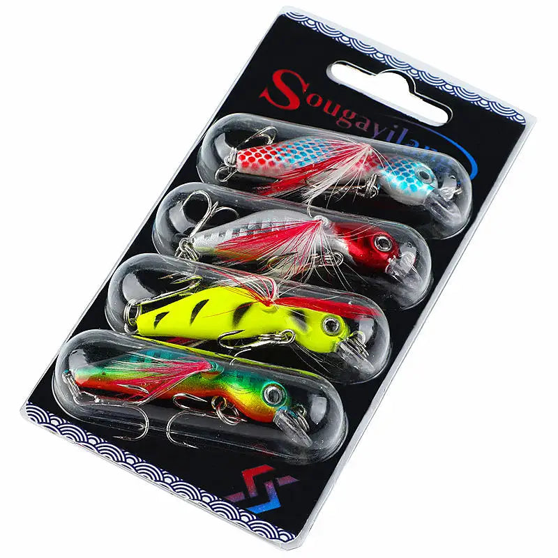Fishing Bait Set 4PCS Wobbler Anti-corrosion Hook Bass Fishing Lure WHITE Nova Fishing & Outdoors