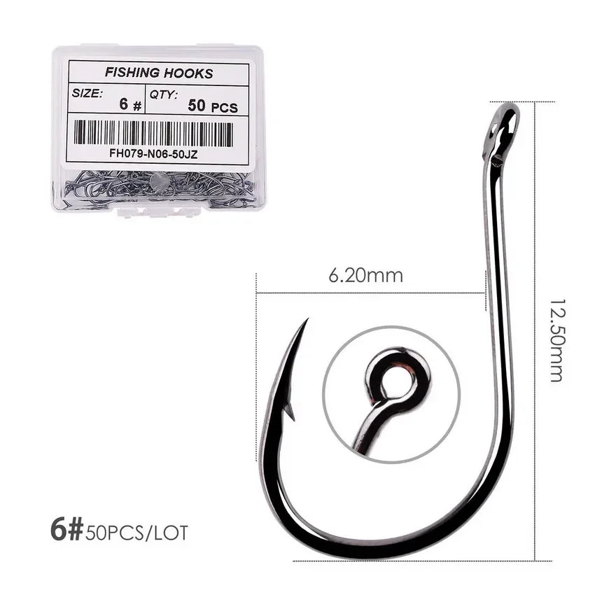 Nova Offset Circle Hooks – Sizes #1 to 5/0, Live Bait Fishing Hooks (20/50 Pack) Size 6 - 50pc Nova Fishing & Outdoors