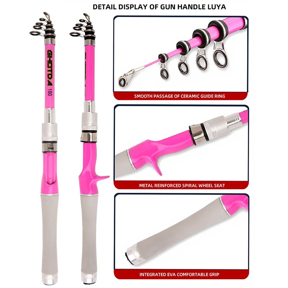Nova Women’s All-Season Telescopic Fishing Rod – Lightweight Carbon Fiber Spinning & Casting Pole Nova Fishing & Outdoors