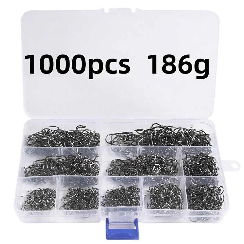 Fishing Hooks Carbon Steel Strong Sharp Silver Circle Fishhook 3#-12# 1000PCS Nova Fishing & Outdoors