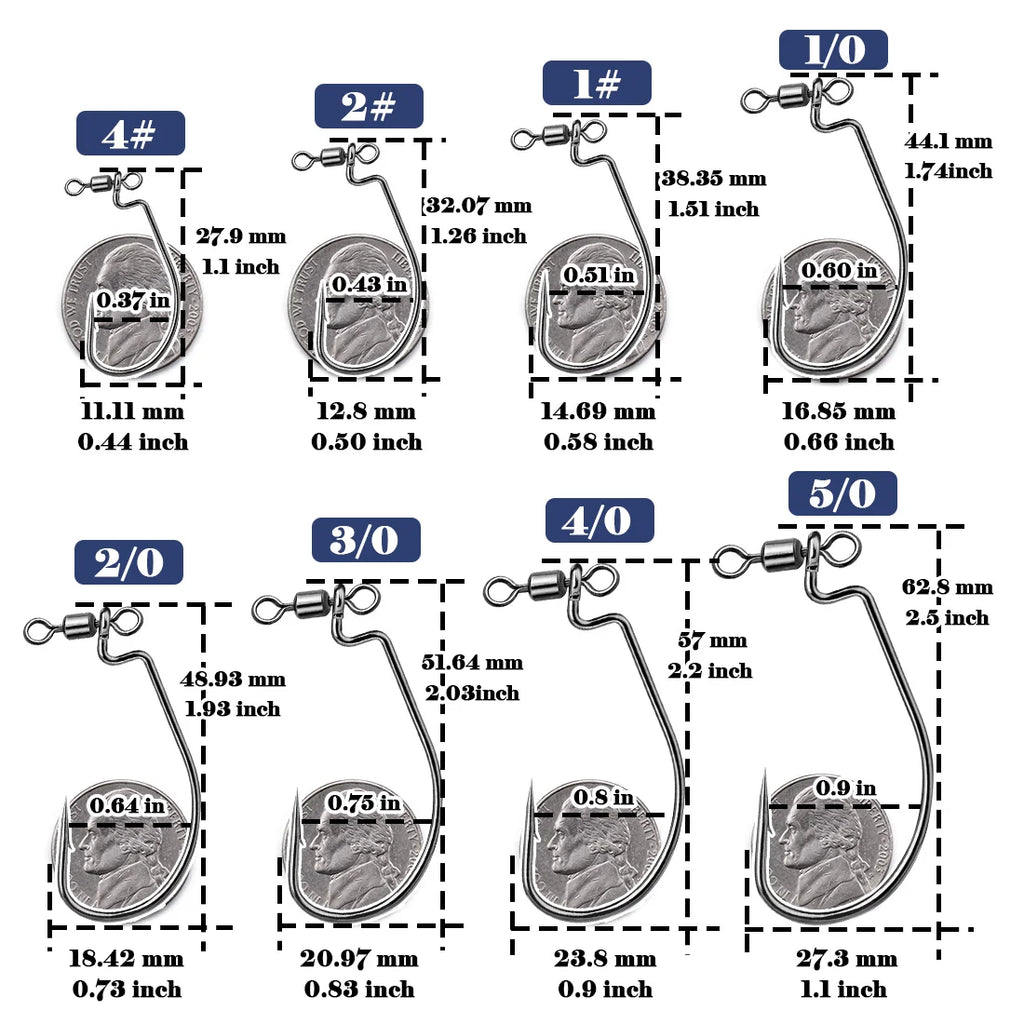 Nova Spin Drop Shot Hooks – EWG Swivel Hooks for Tangle-Free Bass Rigs (10-Pack)