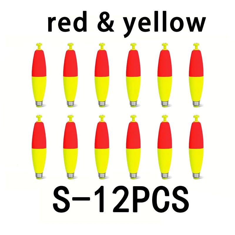 Nova Weighted Snap-On Corks – EVA Foam Peg Floats for Crappie & Panfish (12-Pack) S red yellow Nova Fishing & Outdoors