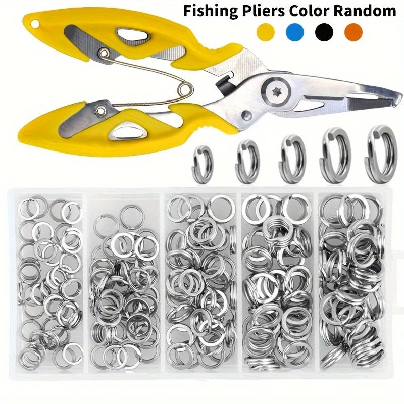 Nova Stainless Steel Split Rings – Heavy-Duty Lure Connectors with Pliers (100/200pc)