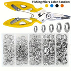Nova Stainless Steel Split Rings – Heavy-Duty Lure Connectors with Pliers (100/200pc)