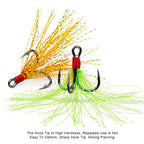 Nova Feathered Treble Hooks – 4X Strong Dressed Trebles for Topwater & Crankbaits (5/10-Pack)