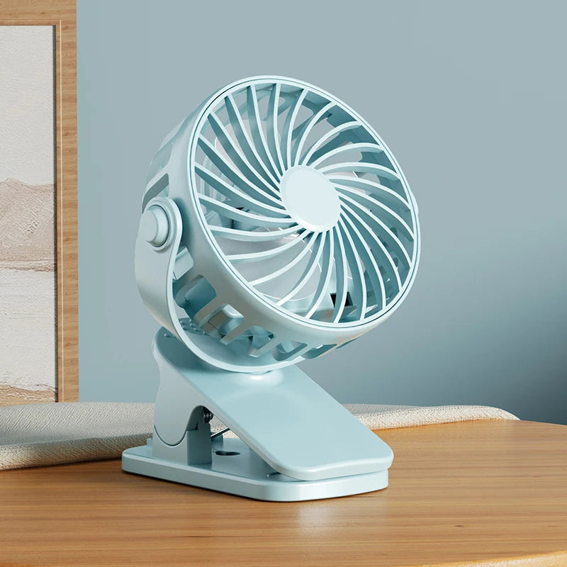 Portable Clip Fan with Night Light – USB Rechargeable Blue Nova Fishing & Outdoors