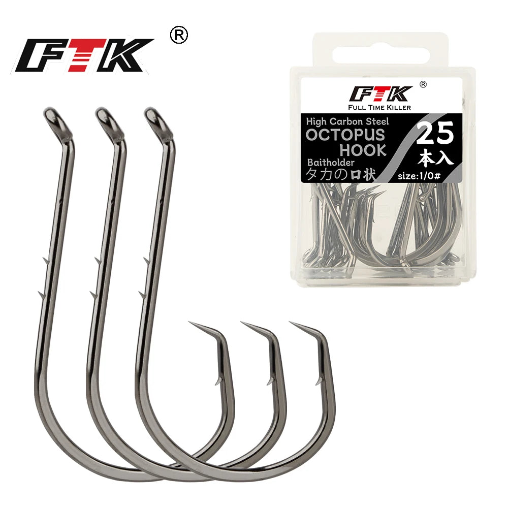 Nova Octopus Circle Hooks – Chemically Sharpened Carbon Steel Bait Hooks (50pc / 25pc)