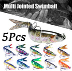 Hyper-Realistic 8-Segment Jointed Swimbait – Life-Like Sinking Action Random Color 5Pcs Nova Fishing & Outdoors