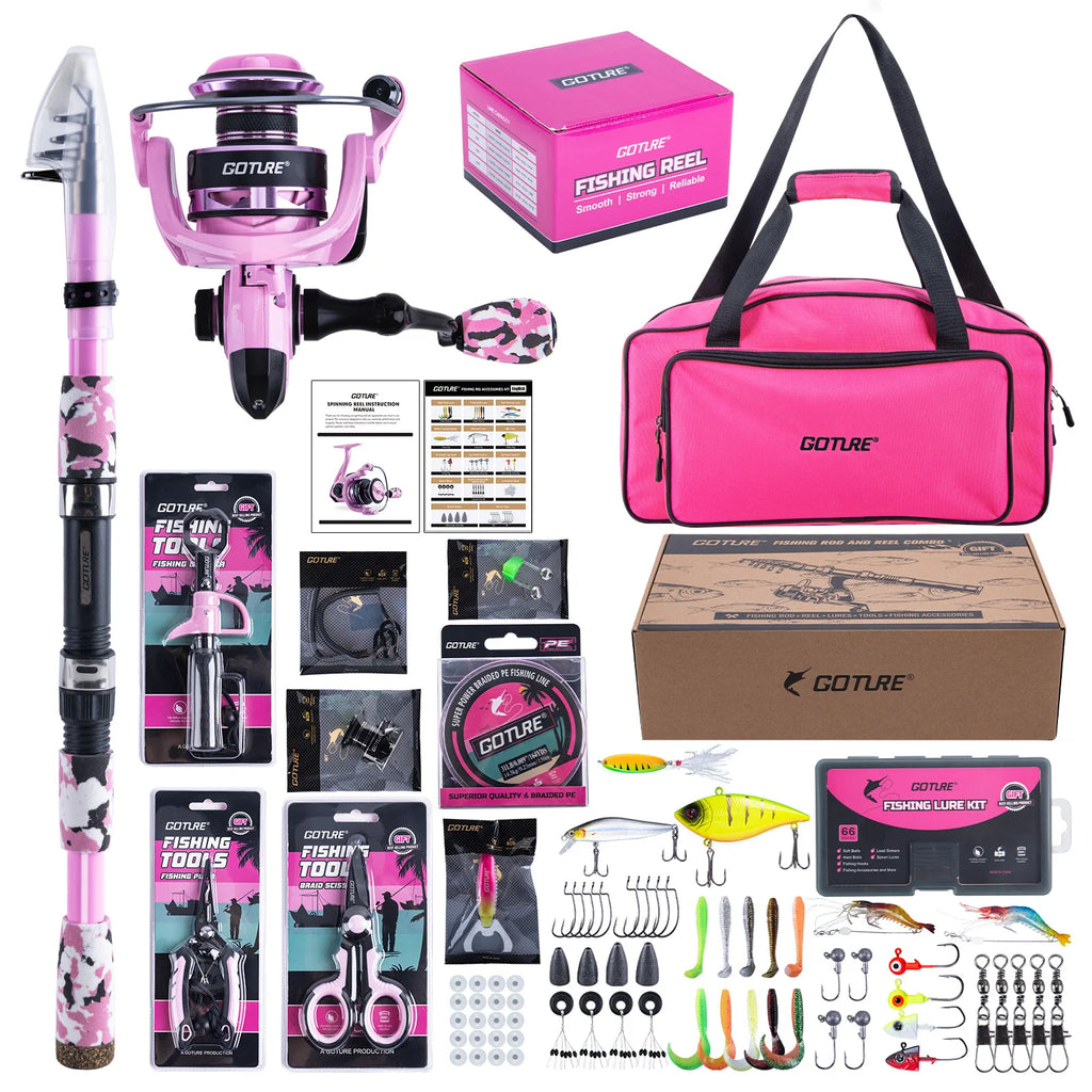 Nova Elite Series Pink Fishing Kit – Complete Rod, Reel & Tackle Set for Women set B Nova Fishing & Outdoors