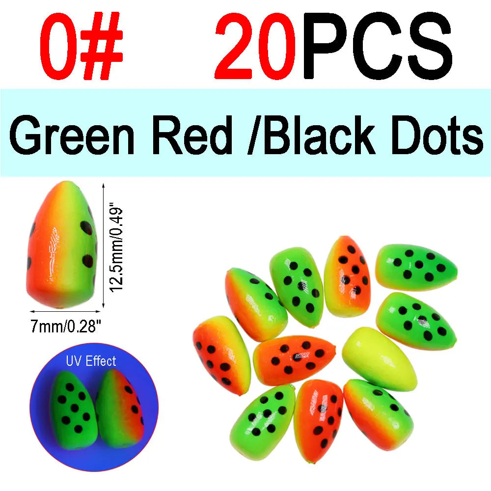 Nova Foam Float Buoys – Bullet & Oval Rig Floats for Pompano & Surf Fishing (20pc) 20pcs GRBD Size 0 Nova Fishing & Outdoors