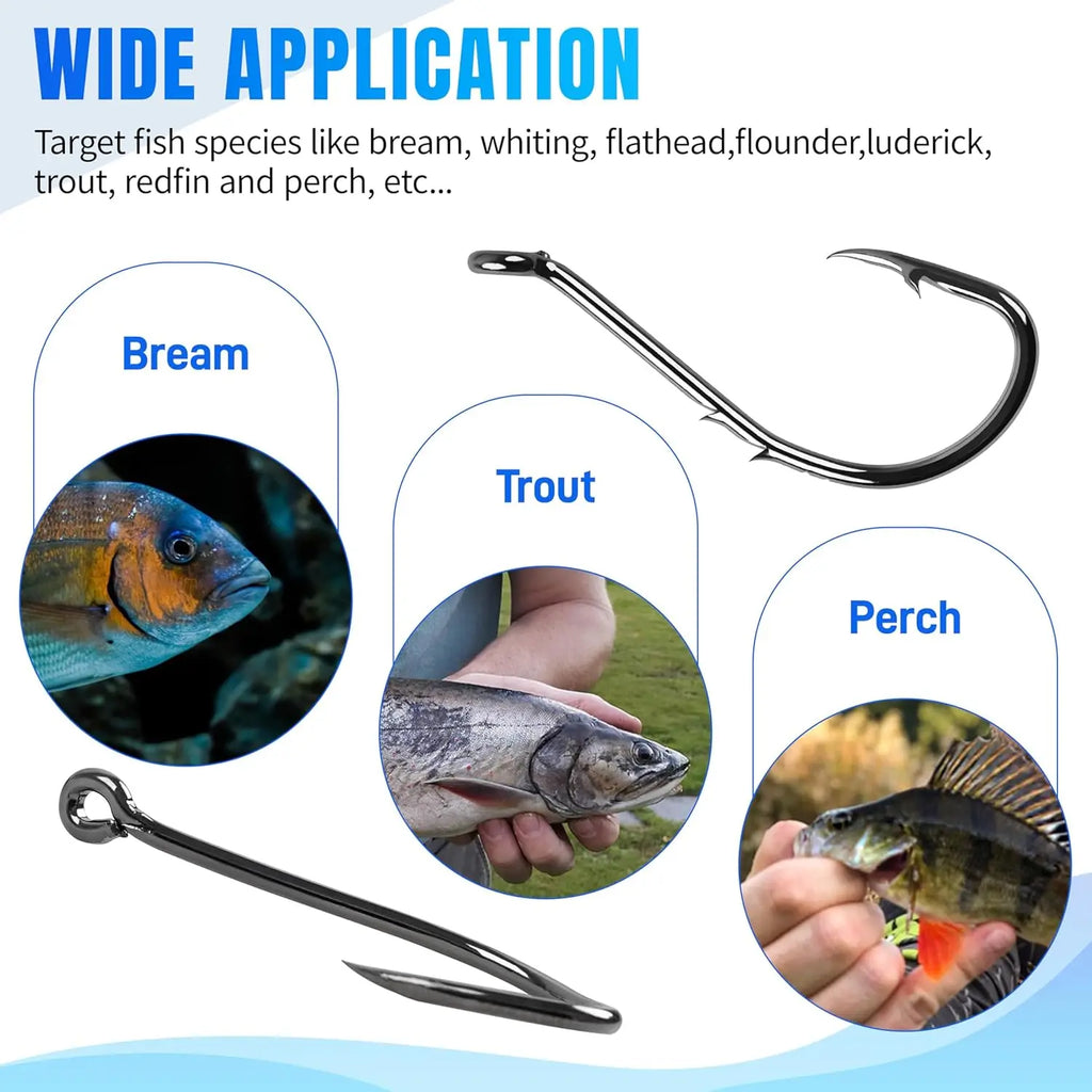 Nova Octopus Baitholder Hooks – 2X Sharp Barbed Beak Hooks, Closed Eye Saltwater (50pc)
