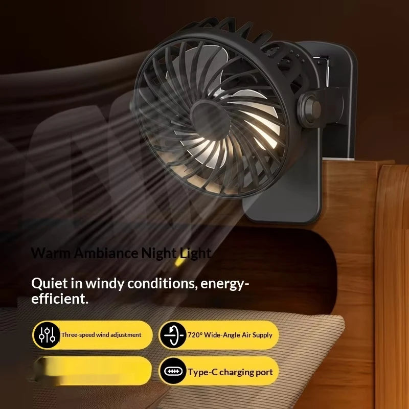 Portable Clip Fan with Night Light – USB Rechargeable Nova Fishing & Outdoors