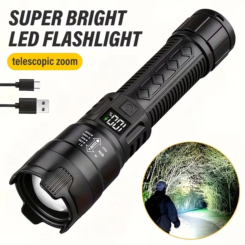 Nova 2000LM High-Power Tactical Flashlight Waterproof Searchlight for Camping Fishing Hunting Package A Nova Fishing & Outdoors