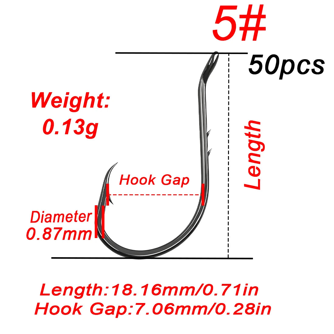 Nova Octopus Baitholder Hooks – 2X Sharp Barbed Beak Hooks, Closed Eye Saltwater (50pc) Size 5 50PCS Nova Fishing & Outdoors