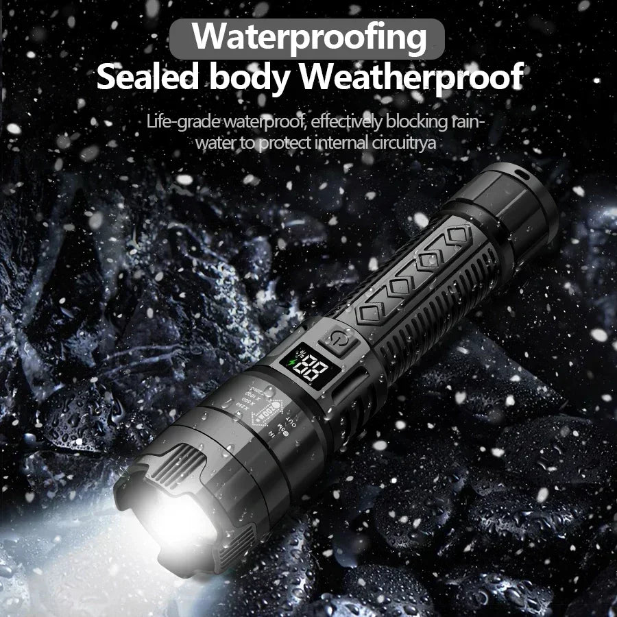 Nova 2000LM High-Power Tactical Flashlight Waterproof Searchlight for Camping Fishing Hunting