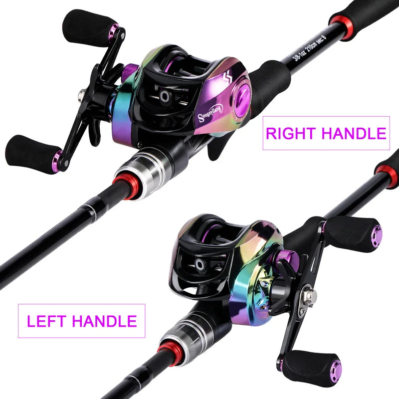 Nova Pro-Series BaitCasting Combo – 1.8m/2.1m Carbon Fiber Rod & 7.2:1 High-Speed Reel Nova Fishing & Outdoors