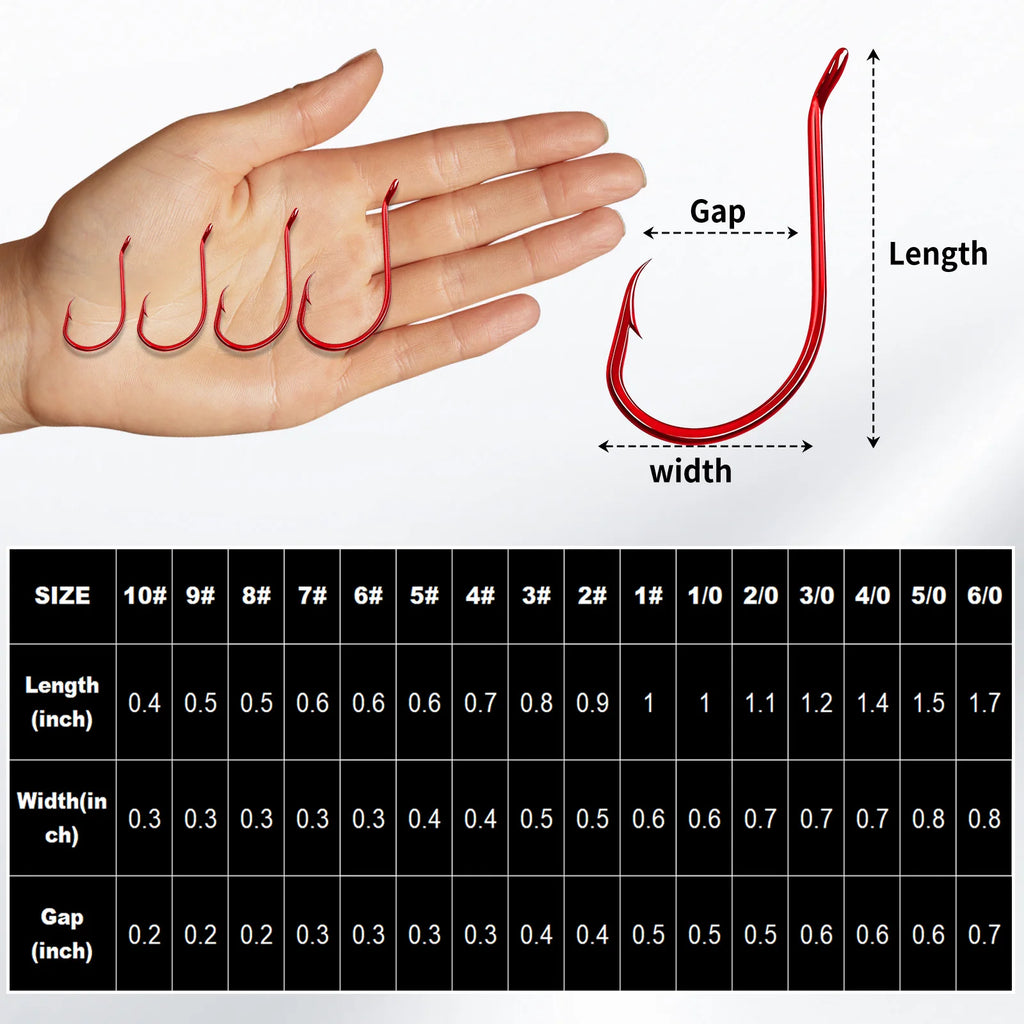 Nova Red Octopus Circle Hooks – 2X Strong Offset Live Bait Hooks, Catfish & Carp (50/100pc)