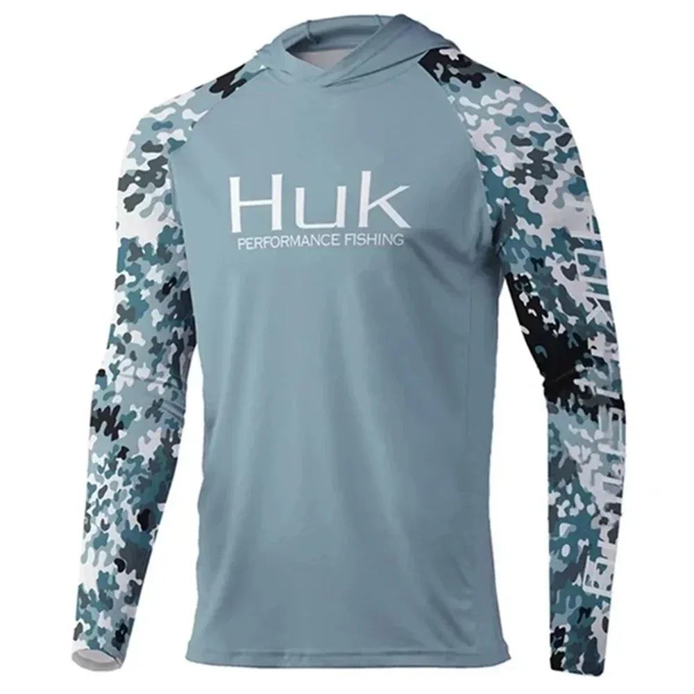 Performance Fishing Hoodie – Men's UPF 50+ Long Sleeve UV Sun Protection Shirt for Outdoors & Angling