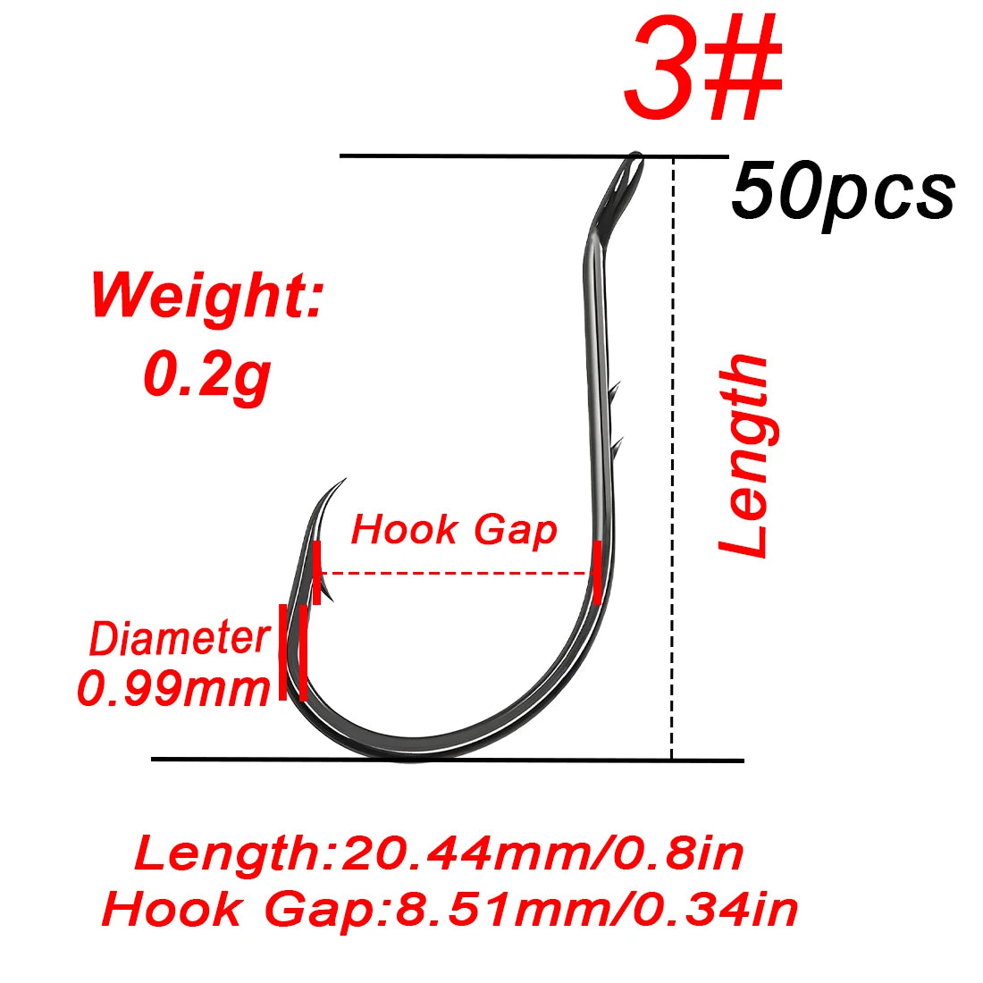 Nova Octopus Baitholder Hooks – 2X Sharp Barbed Beak Hooks, Closed Eye Saltwater (50pc) Size 3 50PCS Nova Fishing & Outdoors